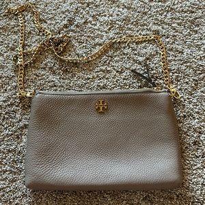Tory Burch Kira top zip pebble leather crossbody bag